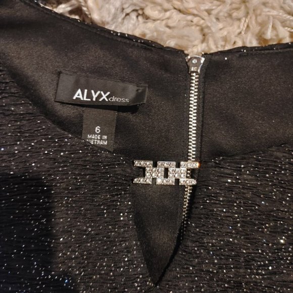 Alyx Dress Women's Size 6 Black with Silver Sparkle Fit & Flare Dress - Picture 4 of 12